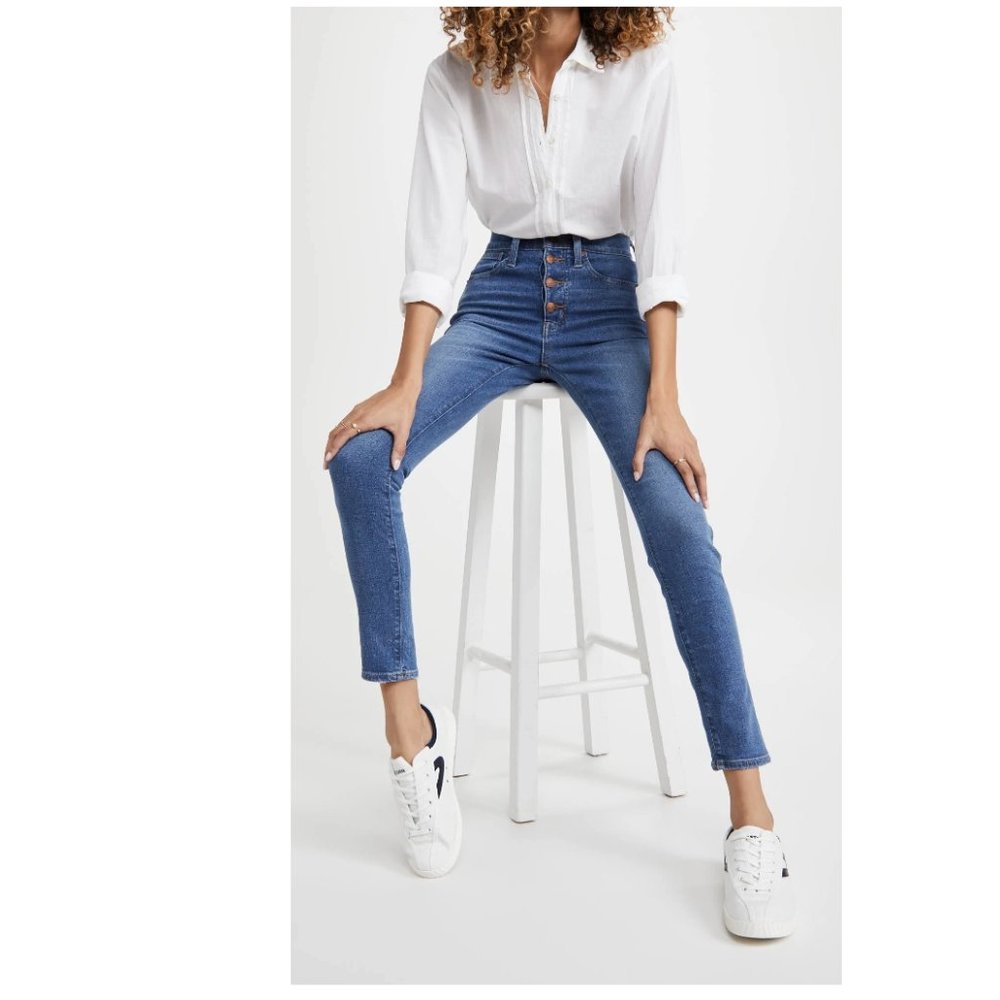 NWT Madewell Women's 10'' High Rise Skinny Button Front Jeans 28